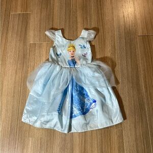 Disney Cinderella Satin Princess Dress – Girls Size 5/6 – Blue Costume Gown